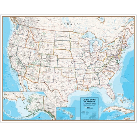 Hemispheres Hemispheres Contemporary Laminated Wall Map, United States HM09